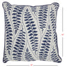 Blue and Ivory Bohemian Leaves Throw Pillow