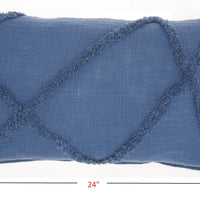 Royal Blue Abstract Shaggy Detail Lumbar Pillow