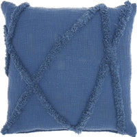 Boho Chic Blue Textured Lines Throw Pillow