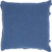 Boho Chic Blue Textured Lines Throw Pillow