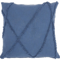 Royal Blue Abstract Shaggy Detail Throw Pillow