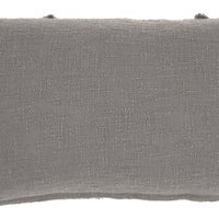 Gray Abstract Shaggy Detail Lumbar Pillow