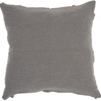 Gray Abstract Shaggy Detail Throw Pillow