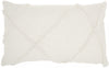 White Abstract Shaggy Detail Lumbar Pillow