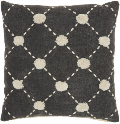 Glamorous Handcrafted Charcoal Accent Throw Pillow