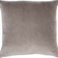 Taupe Velvet Modern Throw Pillow
