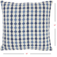 Blue and Ivory Gingham Pattern Throw Pillow