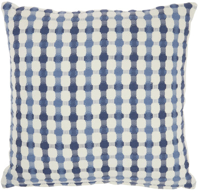 Blue and Ivory Gingham Pattern Throw Pillow