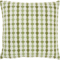 Green and Ivory Gingham Pattern Throw Pillow