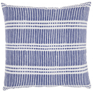 Mod Navy Blue Dots and Lines Throw Pillow