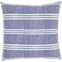 Mod Navy Blue Dots and Lines Throw Pillow