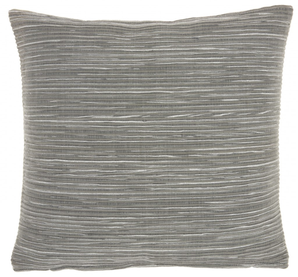 Gray Distressed Stripes Throw Pillow