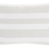 Taupe and White Stripes Lumbar Throw Pillow