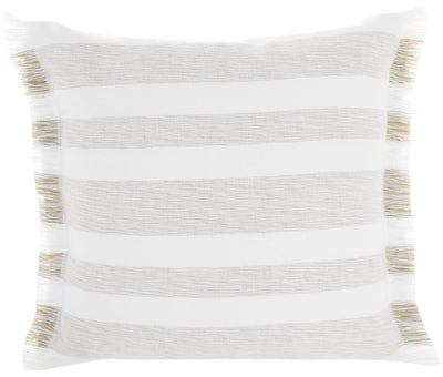 Taupe and White Soft Stripes Throw Pillow