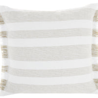 Taupe and White Soft Stripes Throw Pillow