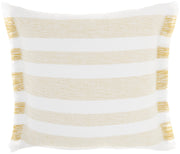 Yellow and White Soft Stripes Throw Pillow