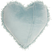 Heart Shaped Celadon Shag Accent Pillow