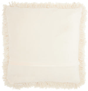 Fluffy Cream Shag Accent Throw Pillow