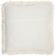 Fluffy White Shag Accent Throw Pillow