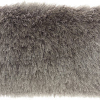 Slate Gray Super Shaggy Throw Pillow