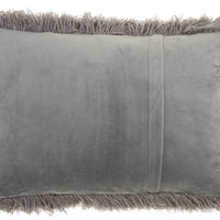 Slate Gray Super Shaggy Throw Pillow