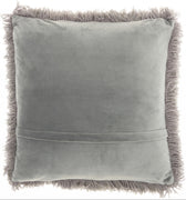 Plush Charcoal Shag Accent Throw Pillow