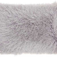 Pale Gray Super Shaggy Throw Pillow