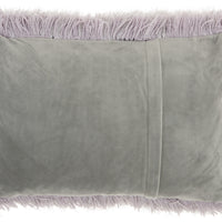 Pale Gray Super Shaggy Throw Pillow