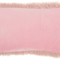 Pink Super Shaggy Throw Pillow