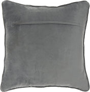 20" Dark Gray With Bling Quilted Velvet Throw Pillow