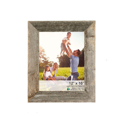 12” x 16” Rustic Farmhouse Gray Wood Frame