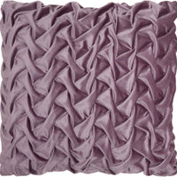 Lavender Pleated Velvet Throw Pillow