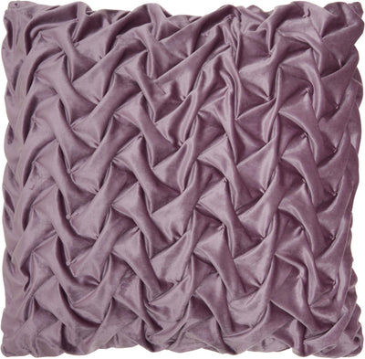 Lavender Pleated Velvet Throw Pillow