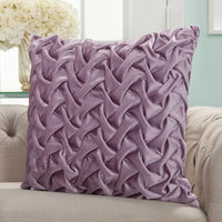 Lavender Pleated Velvet Throw Pillow