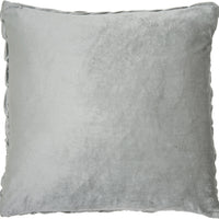 Pale Gray Pleated Velvet Throw Pillow