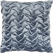 Powder Blue Pleated Velvet Throw Pillow
