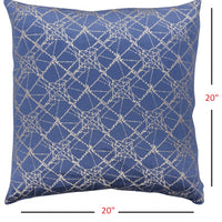 Cobalt Blue Gold Patterned Throw Pillow