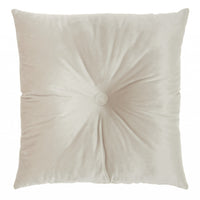 Off White Center Beaded Tuft Throw Pillow