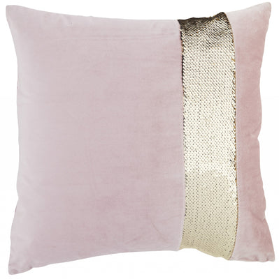 Light Pink Throw Pillow with Sequin Stripe