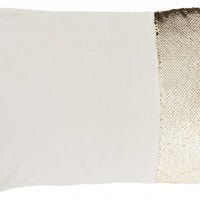 White Lumbar Pillow with Sequin Stripe