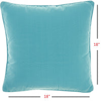 Light Blue Velour Throw Pillow