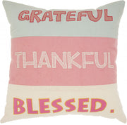 Grateful Thankful Blessed Throw Pillow