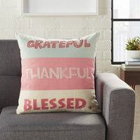 Grateful Thankful Blessed Throw Pillow