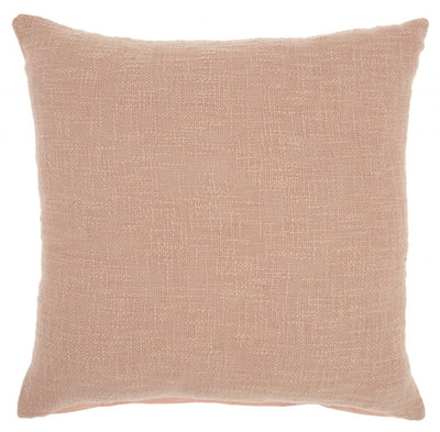 Blush Solid Woven Throw Pillow