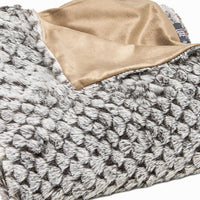 Premier Luxury Cocoa and White Faux Fur Throw Blanket