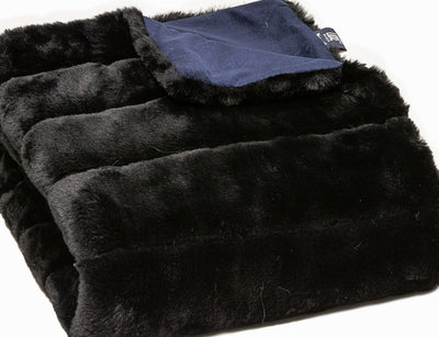 Premier Luxury Onyx Stripe Faux Fur Throw Blanket