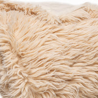 Chunky Flokati Faux Wool Off White Throw Blanket