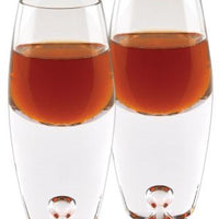 Set of 2 Mouth Blown Crystal Long Shot Glasses