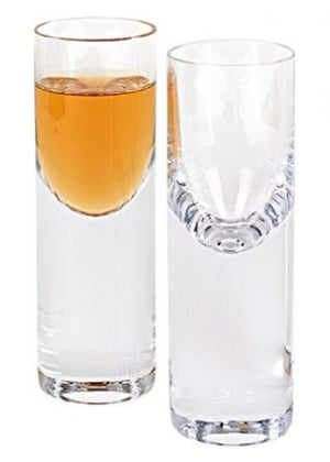 Set of 2 Mouth Blown Crystal Long Shot Glasses