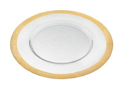 Round Gold Border Glass Charger Plate